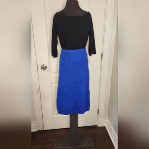 Reed Hunter Lambswool and Angora Royal Blue Knit Skirt Size Medium